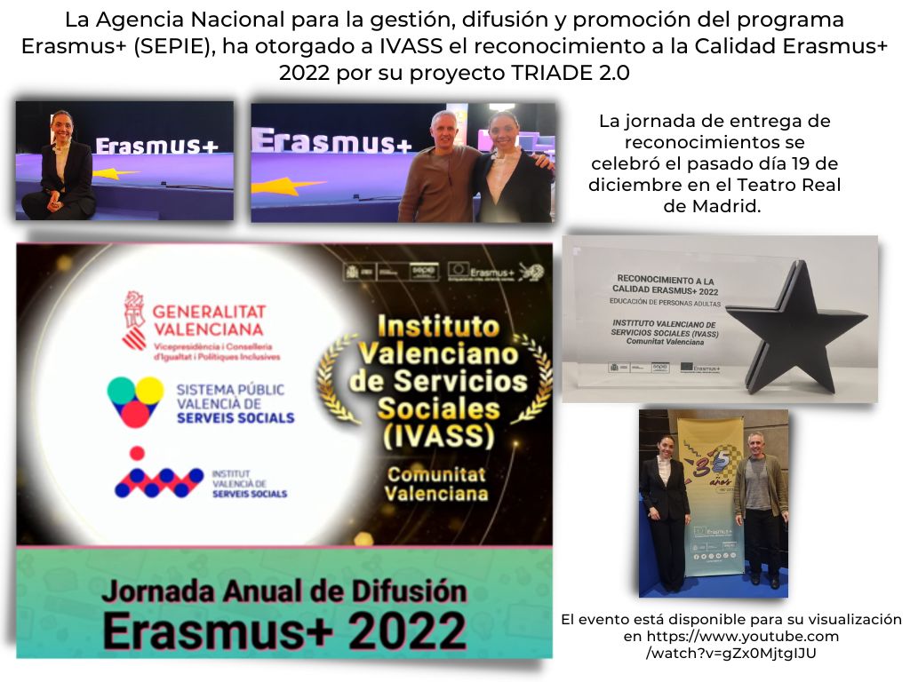 SEPIE otorga un galardón a IVASS por su proyecto Erasmus+ TRIADE 2.0
