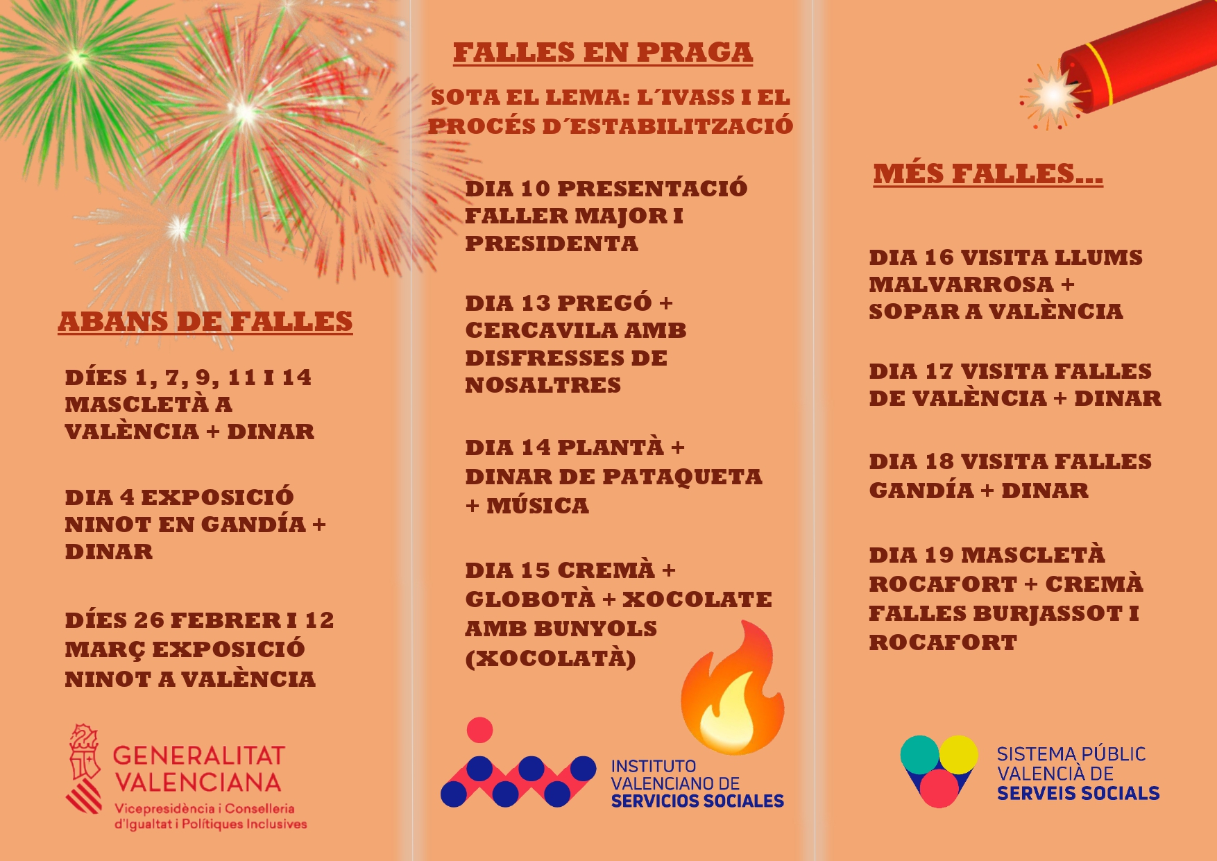 Programación fallera de la Residencia y C.O. PRAGA