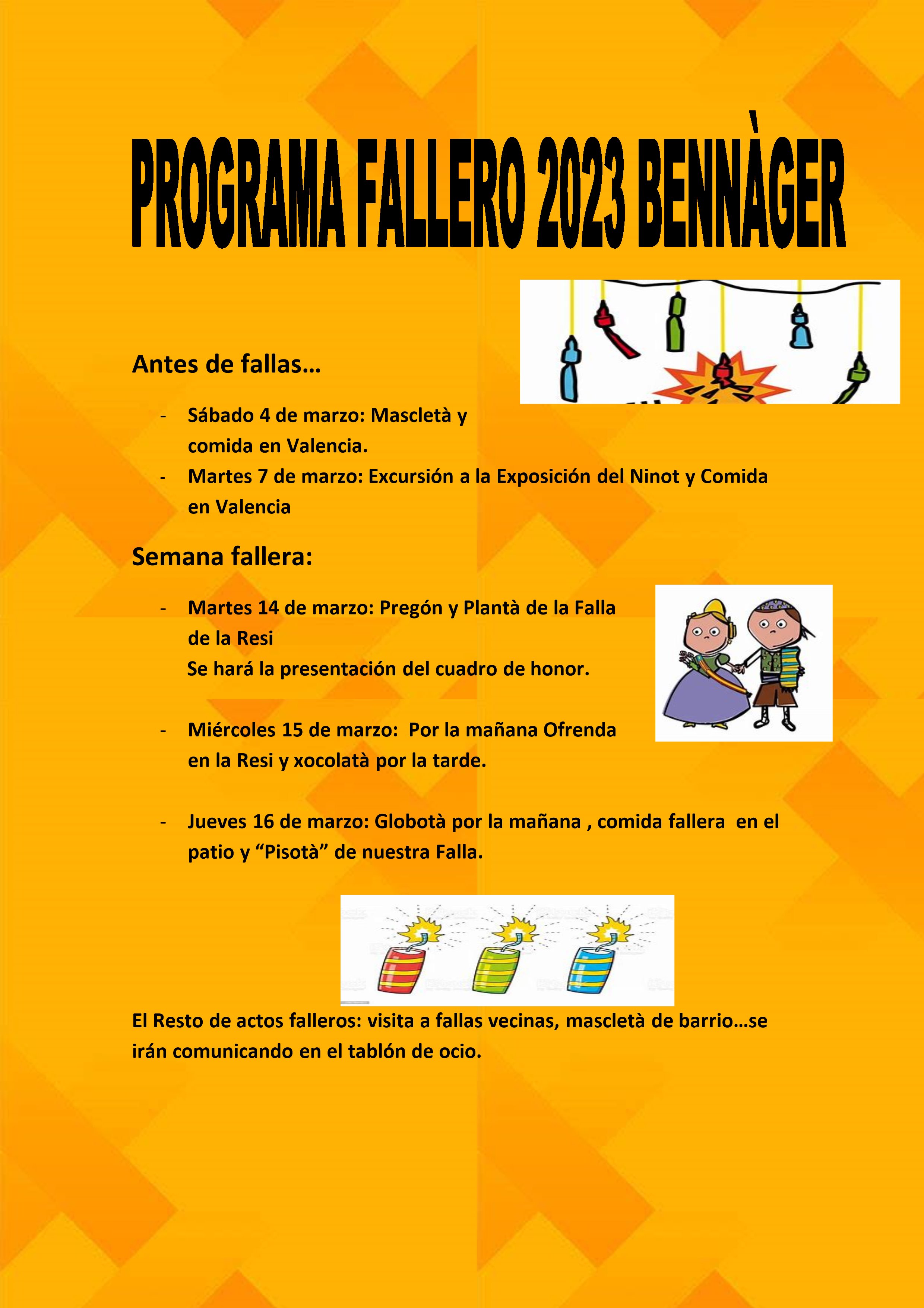 Programa Falles 2023 de la Residencia Bennàger